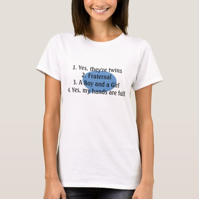 att svara som är tvilling-, ifrågasätter tee shirt (Framsida)