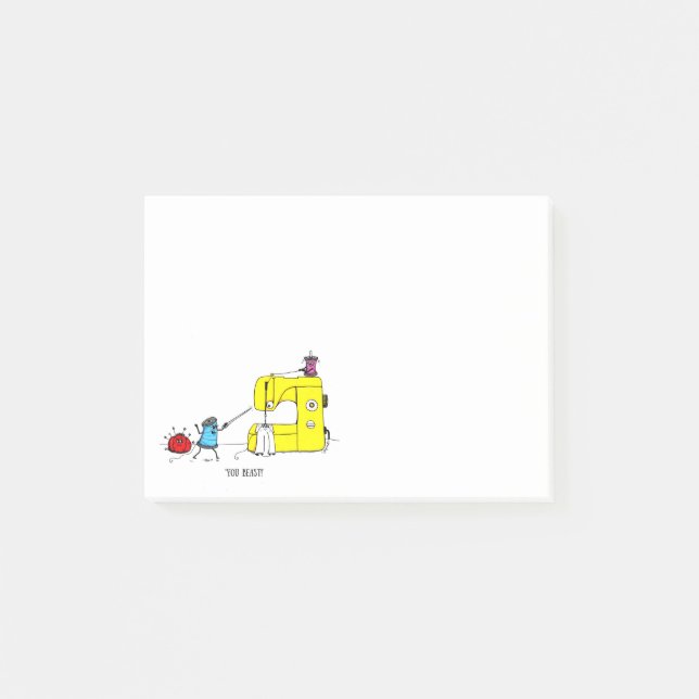 Att sy som är klibbigt, noterar post-it block (Framsida)