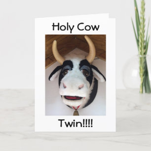 ATT TA COW SÄGER HELIGA COW TVÅ DET ÄR DIN BIRTHDA KORT