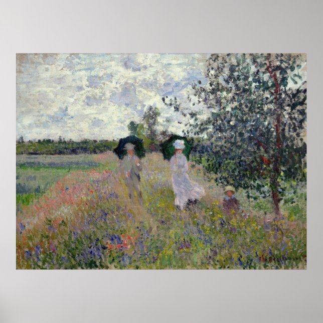 Att ta en promenad nära Argentina - Claude Monet Poster (Framsidan)