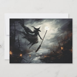Att ta flygning, häxor Halloween Julkort