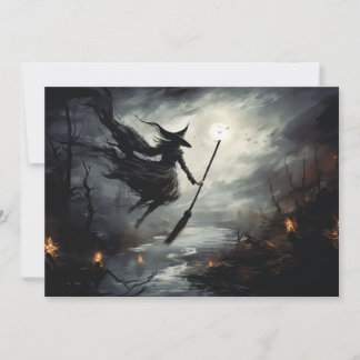 Att ta flygning, häxor Halloween Julkort