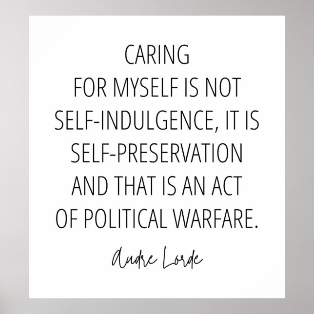 Att ta hand om mig själv är självbevarande poster (Framsidan)