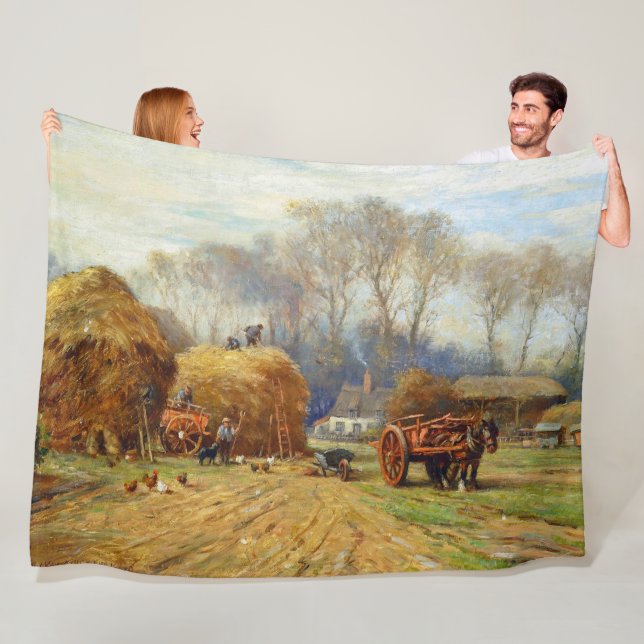 Att ta hem hö Gårdsliv William Blacklock Fleecefilt (På plats)