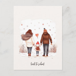 Att ta med Kid till skolan Vykort