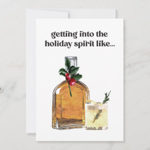 Att ta sig in i Spirit Whiskey Cocktail Funny Julkort