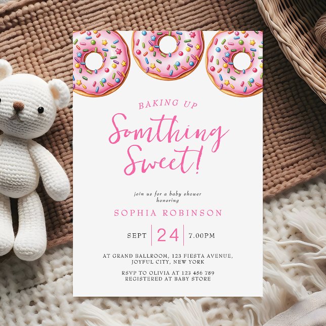 Att ta upp något sötat Donuts Girl Baby Shower Inbjudningar (Skapare uppladdad)