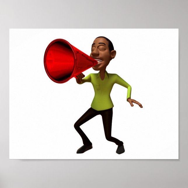 Att tala i en Megafon-Poster Poster (Framsidan)