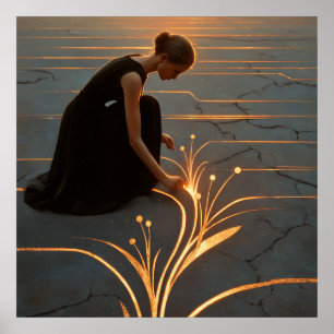 Att tända ljuset - Solarpunk Symbolic Art Poster