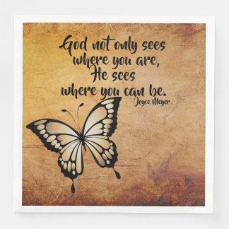 Att tänja på middagen Napkin Gud ser var man kan v Pappersservett