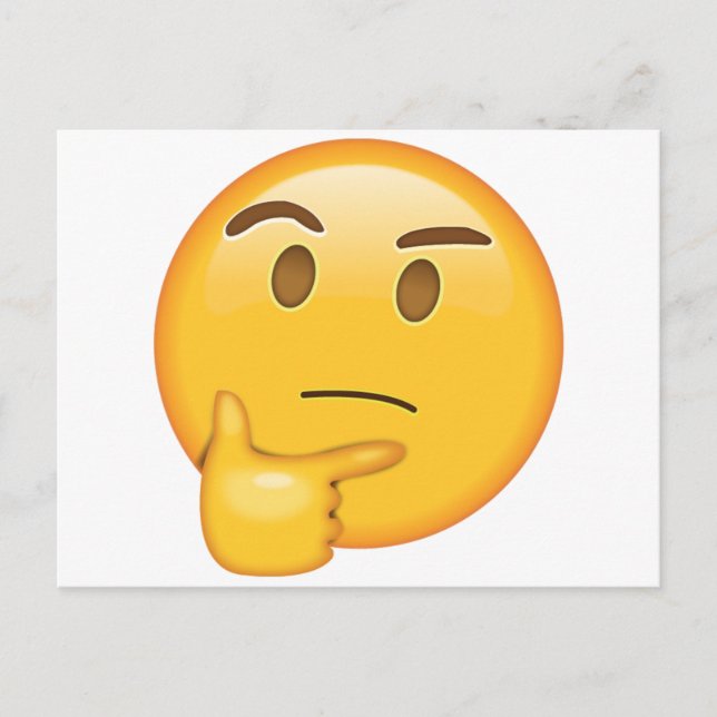 Att tänka Ansikte - Emoji Vykort (Framsida)