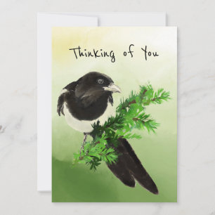 Att tänka dig Nyfiken Magpie Garden Bird Wildlife Kort