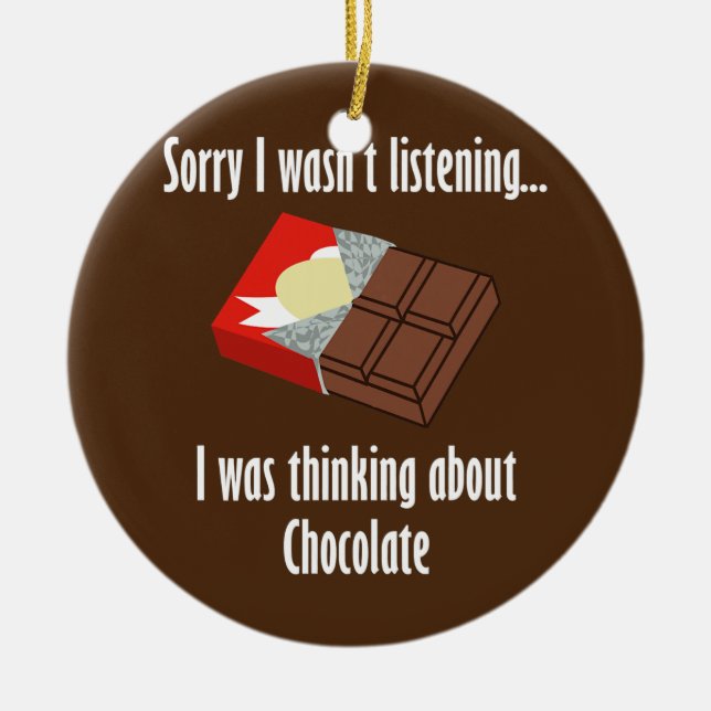Att tänka på Chocolate-Mörk Julgransprydnad Keramik (Framsidan)