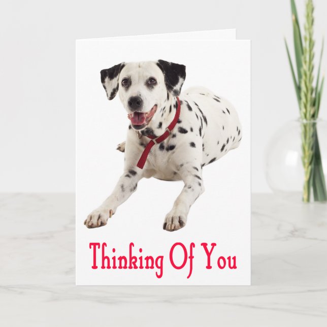 Att tänka på Dalmatien Puppy Hund Greeting Card Kort (Framsida)