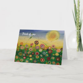 Att tänka på dig abstrakt blomma fält helgkort