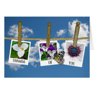 att tänka på dig att blommigt foton på garderoben hälsningskort