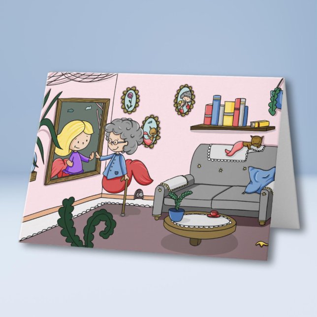 Att tänka på dig att vårda hemma sjöjungfru hälsni kort (Skapare uppladdad)