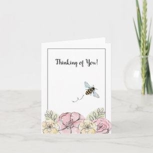 Att tänka på dig Blommor och Bee Kort