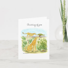 Att tänka på dig Cheetah Note Card Kort