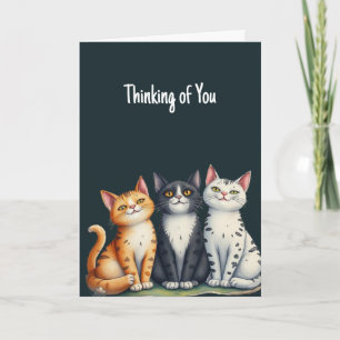 Att tänka på dig Cute Little Cat Kittens Kort