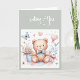 Att tänka på dig Cute Nalle Kärlek Kort