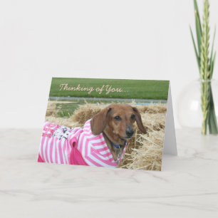 Att tänka på dig Dachshund-hälsningskort Kort