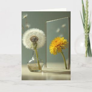 Att tänka på dig Dandelion reflektion i Spegel Kort