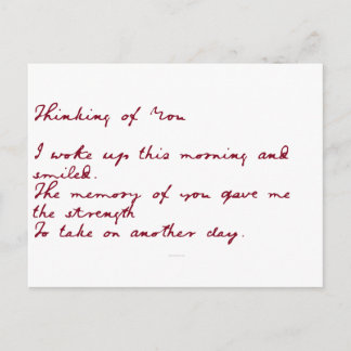 Att tänka på dig Dikt Vykort