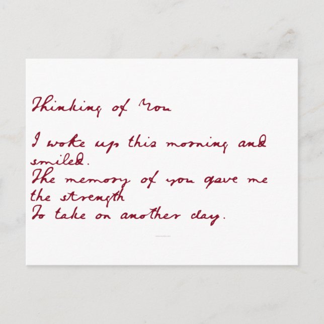 Att tänka på dig Dikt Vykort (Framsida)