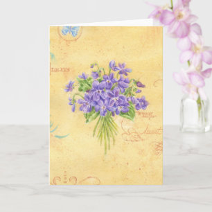 Att tänka på dig en underbar Bouquet av Violets Ca Kort