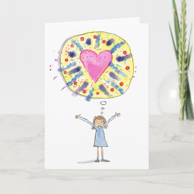 Att tänka på dig ett hälsningskort kort (Framsida)