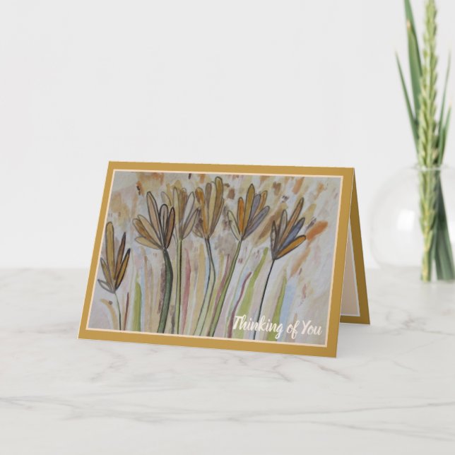 Att tänka på dig - Fält av Vild Flowers Kort (Framsida)