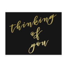 Att tänka på dig | Faux Guld Script-vykort