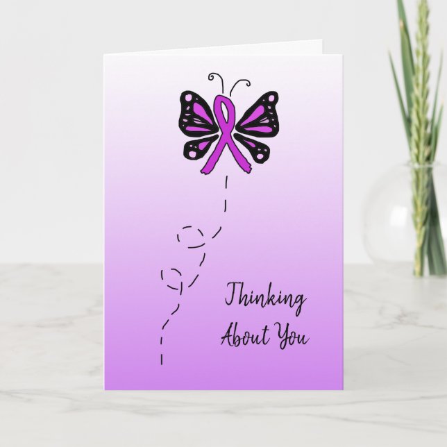 Att tänka på dig Fibromyalgia Butterfly Kort (Framsida)