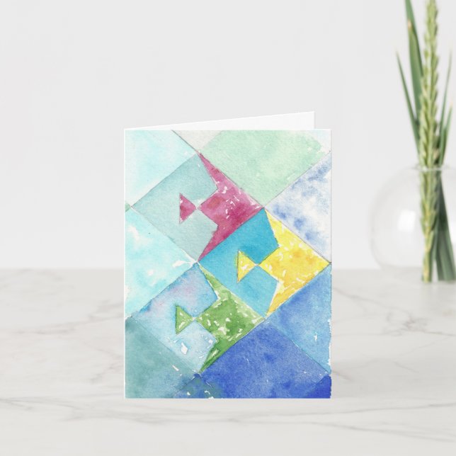 Att tänka på dig fiskekort kort (Framsida)