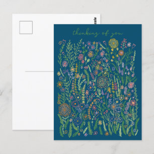 Att tänka på dig Flowers Fält Meadow Blommigt Vykort