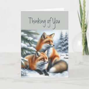 Att tänka på dig Foxes Djurs naturart Kort