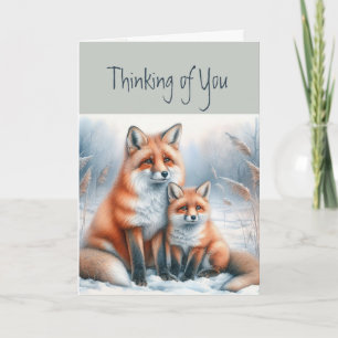 Att tänka på dig Foxes Djurs naturart Kort