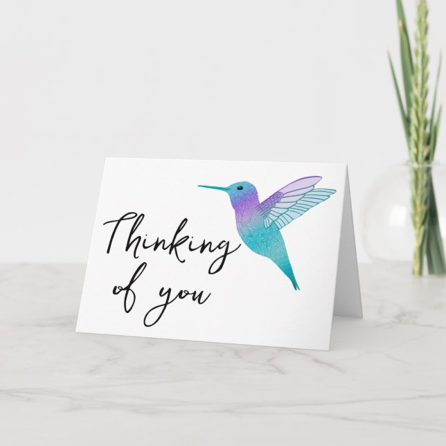 Att tänka på dig Hummingbird Kort (Framsida)