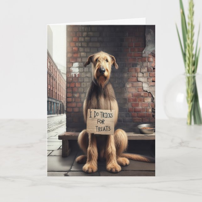 Att tänka på dig Hund med skylt Kort (Framsida)