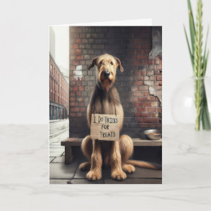 Att tänka på dig Hund med skylt Kort