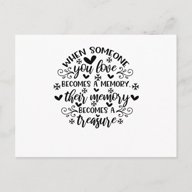 Att tänka på dig i himlen känns så långt borta, Än Inbjudan Vykort (Framsida)