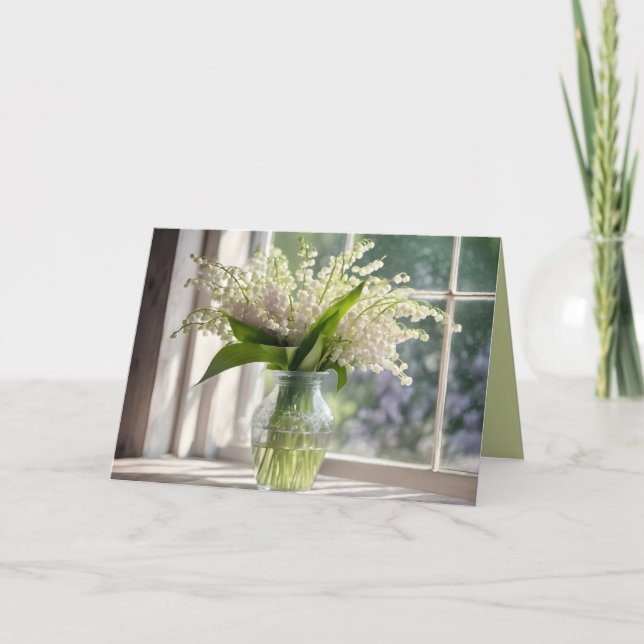 Att tänka på dig Lily av Valley Bouquet Kort (Framsida)