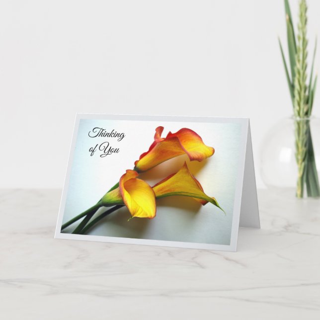 Att tänka på dig med Mango Färgad Calla Lilies Kort (Framsida)