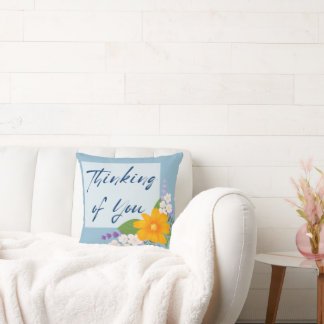 Att tänka på dig med support Bouquet Kudde