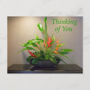 Att tänka på dig med Tropical Flowers Vykort