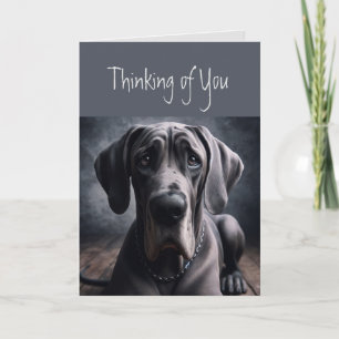 Att tänka på dig Mörk Times Ledsen Hund Great dane Kort