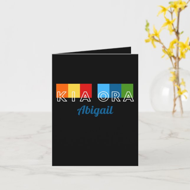 Att tänka på dig, NZ Māori-språkets hälsningskort Kort (Gul blomma)