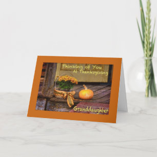 Att tänka på dig på Thanksgiving Granddottcard Helgkort