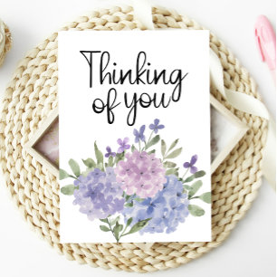 Att tänka på dig Pastel Hydrangea Blommigt Card Kort